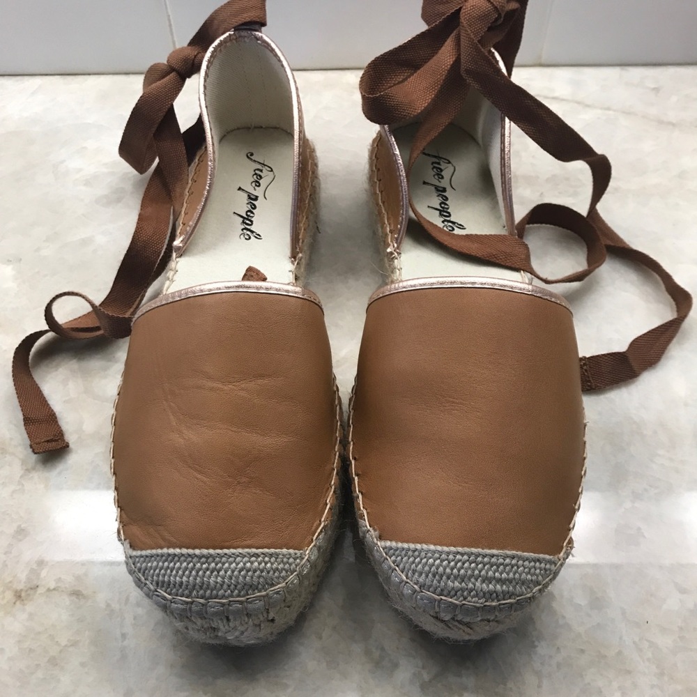 Free People Tan Brown Espadrille Flats